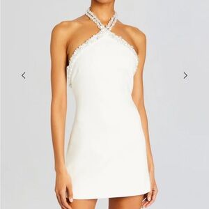 Retrofete White Halter Midi Dress
